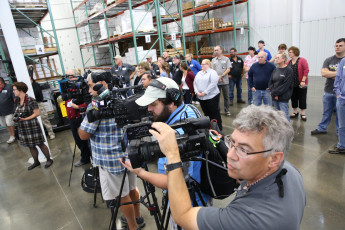 press at Spiros on Manufacturing Day