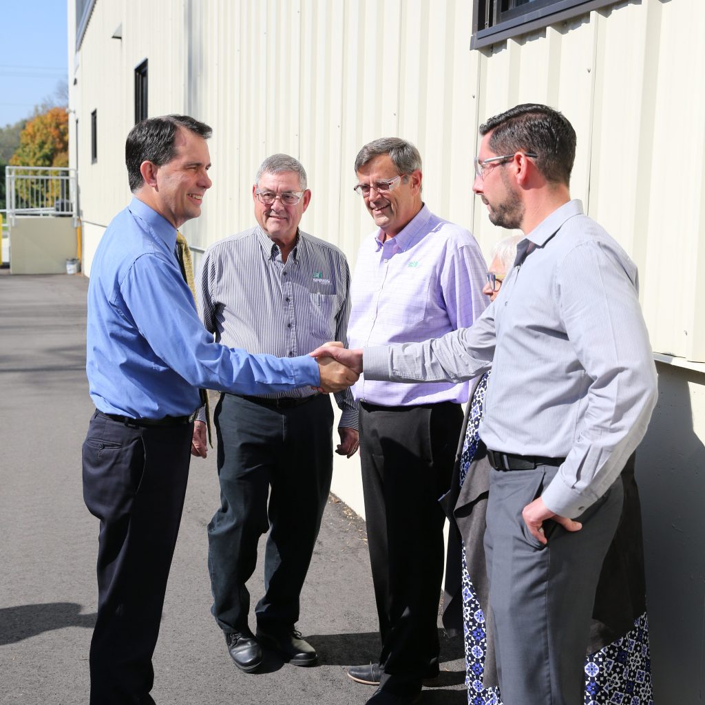 Scott Walker visits Spiros Manufacturing day