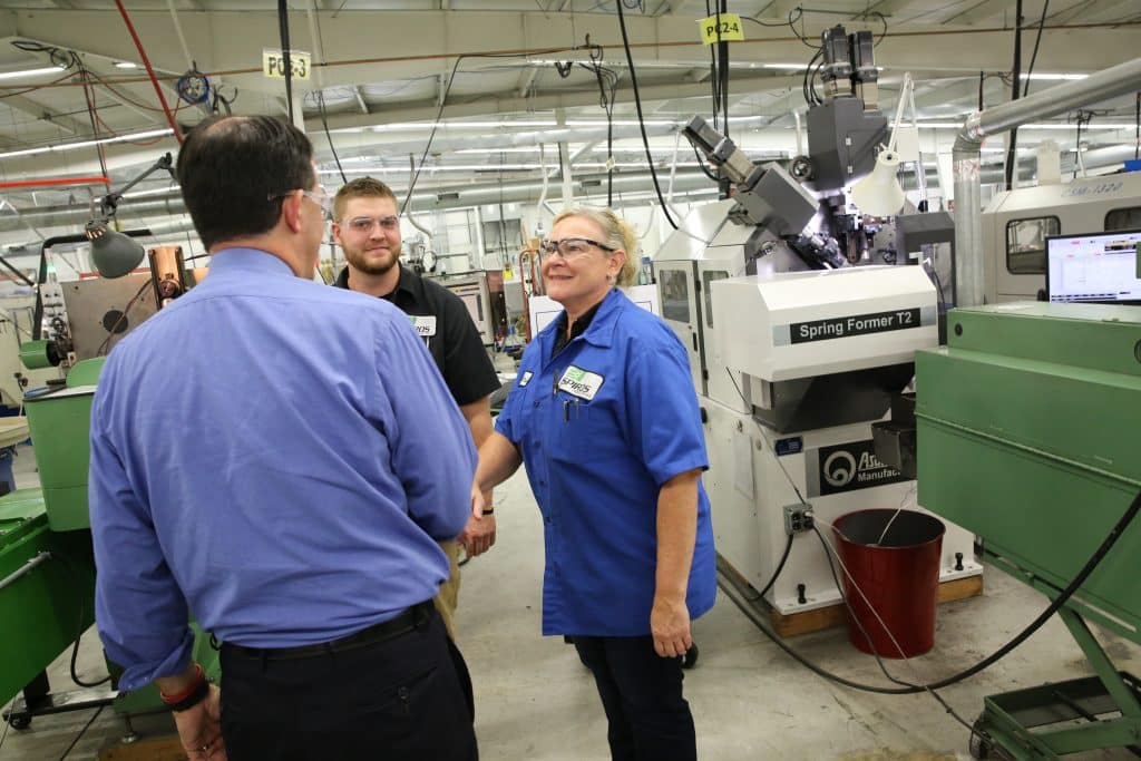 Scott Walker meets proud Spiros employees