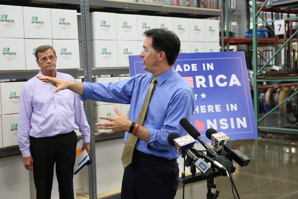 Governor Walker speaks at Spiros on Manufacturing Day