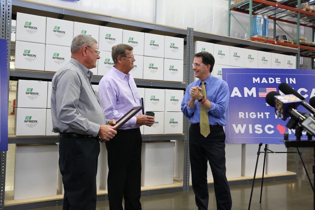 Manufacturing Day plaque given to Spiros by Governmor Walker